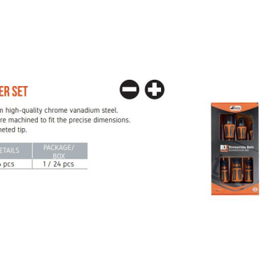 Bộ tua vít 6 chi tiết chuyên nghiệp Retta RXS6000 Thổ Nhĩ Kỳ