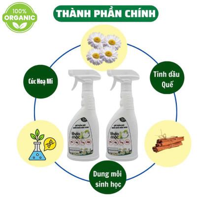 Diệt Côn Trùng Gián, Kiến, Kiến Ba Khoang, Muỗi, Ruồi, Mọt 100% Sinh Học Thảo Mộc Hương Sả Chanh Chai Xịt 500ml An Toàn Cho Sức Khỏe Em Bé Và Người Già