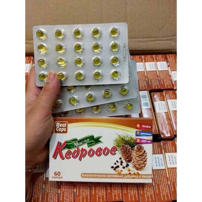 Tinh Dầu Thông Đỏ Nga Real Caps Cedar Oil 60 viên