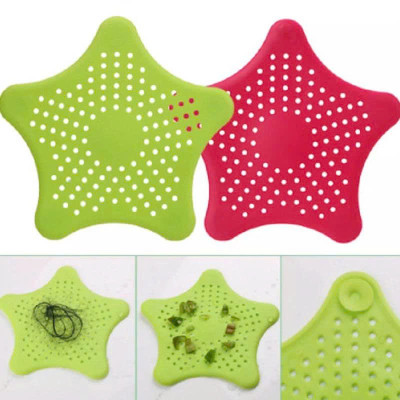 Miếng Lọc Rác Silicon Thông Minh Nhà Tắm, Bồn Rửa Bát - Hình ngôi sao, có chân bám cố định (giao màu ngẫu nhiên)
