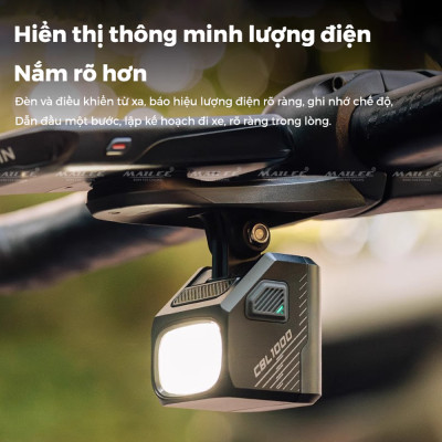 Đèn Xe Đạp Cao Cấp CBL-1000 lumens, dung lượng 1800 mAh Magic Shine , kèm giá đỡ và remote kèm theo (đủ phụ kiện) - Mai Lee