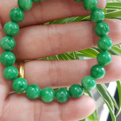 Vòng tay chuỗi đá cẩm thạch xanh ngọc tươi size nhỏ 8mm 22 hạt Màu xanh lá tươi nữ mệnh mộc hỏa thủy đeo may mắn tốt  sức khỏe công việc hanh thông hy vọng tốt đẹp Món quà tặng ý nghĩa cho chính mình & người thân ạ