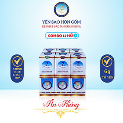 [Combo 12 Hũ] Tổ Yến Sào Chưng Đường Ăn Kiêng - Yến Sào Hòn Gốm Chính Hiệu Khánh Hoà - HGK NEST 