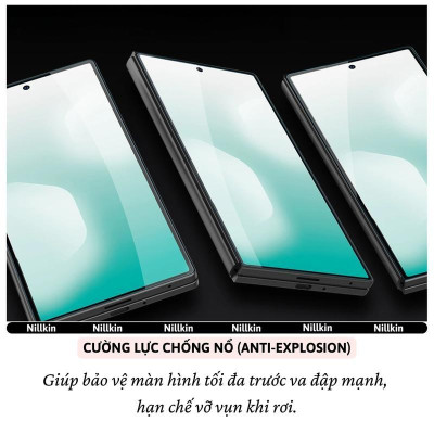 Miếng dán kính cường lực không viền màn hình cho Samsung Galaxy Fold 7 5G hiệu Nillkin H+ Pro - Phủ Nano, vát cạnh 2.5D, mỏng 0.2mm, Chống Lóa, Hạn Chế Vân Tay - Hàng nhập khẩu