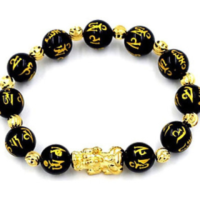 Vòng tay thạch anh Phật chú cẩn tỳ hưu 12 ly TH24