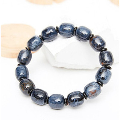 Vòng tay lu thống đá giông bão mệnh thủy , mộc - Ngọc Quý Gemstones