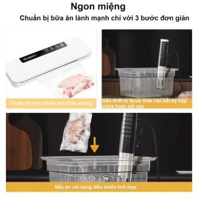 Máy nấu chậm Sous vide dùng cho gia đình thương hiệu Mỹ cao cấp BioloMix SV-9002 - Hàng Chính Hãng