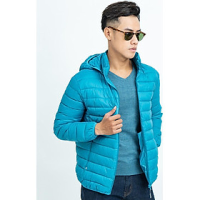 Áo Jacket nam Novelty 03 lớp lông vũ màu xanh ve chai NJKMMTMNLR1805284