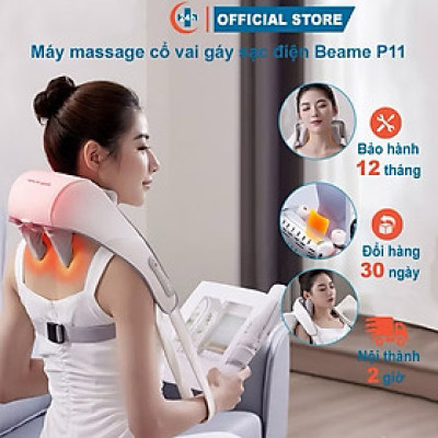 ￼Máy Massage cổ vai gáy Eazylife, nén nóng hồng ngoại 6D, Đai Mát Xa Đa Năng