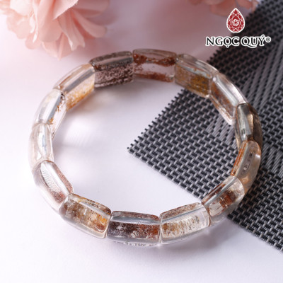 Vòng tay bản đá ưu linh rêu - Ngọc Quý