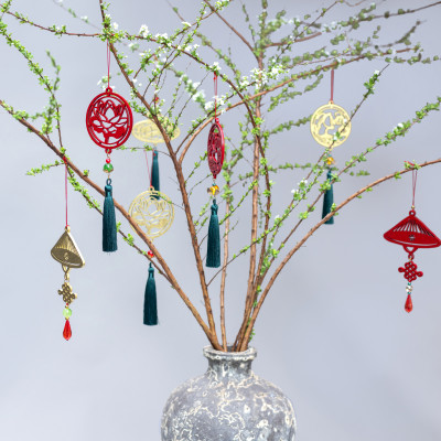 Combo 5 dây treo trang trí Tết cây mai, cây đào Tết Việt - Handmade thiết kế độc quyền