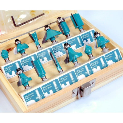 BỘ 12 MŨI PHAY GỖ (6MM) TOTAL TACSR0121