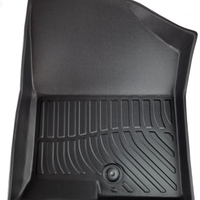 Thảm lót sàn xe ô tô Hyundai Santafe 2013-2018 ( 3 hàng ghế) Nhãn hiệu Macsim chất liệu nhựa TPE cao cấp màu đen