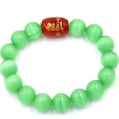 Chuỗi tay đá mắt mèo xanh 12 ly Thái tuế phù DTTH36