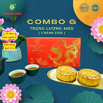 Hộp bánh trung thu 2 bánh 2 trứng 220g - Combo G - Thành Long (440g) -  VIỆT NAM