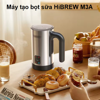 Máy tạo bọt sữa Nóng và Lạnh 4 trong 1. Thương hiệu Mỹ cao cấp HiBREW - M3A. Hàng chính hãng