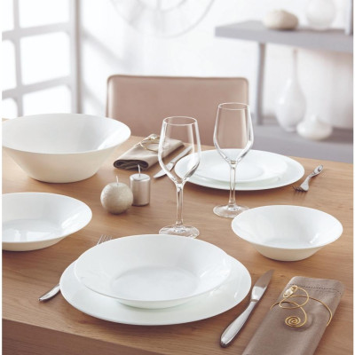 Bộ 6 đĩa (dĩa) thủy tinh sâu lòng Luminarc Everyday 23cm N2056*6 | Hàng chính hãng