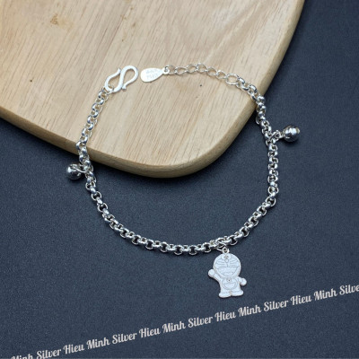 Lắc tay Cho Bé Bạc Ta Nguyên Chất S99 Mix Charm Chính Hãng Bạc Hiểu Minh LTE568