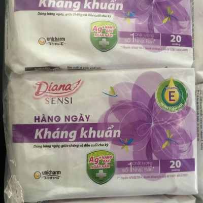 Chính Hãng | Combo 6 Gói Băng Vệ Sinh Diana Sensi Hàng Ngày Kháng Khuẩn 20 Miếng- HSD luôn mới