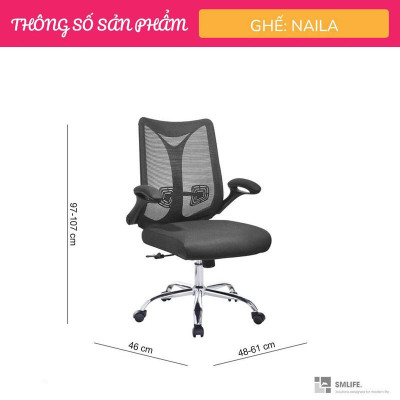 Ghế xoay nhân viên bọc lưới SMLIFE Naila