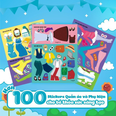Sách - Sáng Tạo Thời Trang: Thời Trang Nghề Nghiệp - Bóc Dán Hơn 100+ Stickers Quần Áo, Phụ Kiện Cho Bé Gái - Megabook