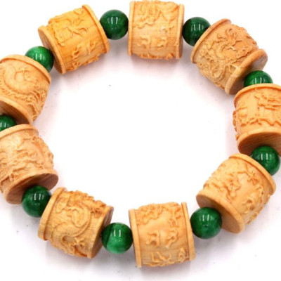Vòng tay chuỗi trụ rồng gỗ hoàng đàn TRVCT14