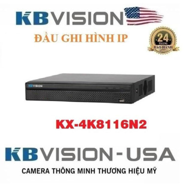 Đầu ghi hình camera IP 16 kênh KBVISION KX-C4K8116SN2 độ phân giải lên đến 8 Megapixel, băng thông tối đa 80Mbps