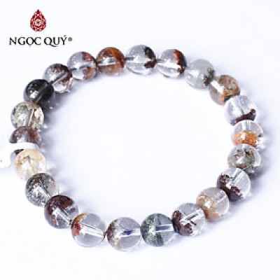 Vòng tay đá ưu linh đa sắc size hạt 9mm - Ngọc Quý Gemstones