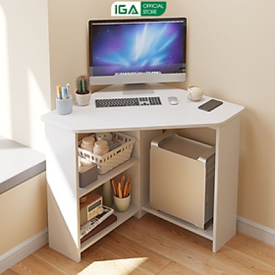 Bàn làm việc góc tường có chỗ để cây máy tính, bàn học sinh, bàn sinh viên, bàn văn phòng tiết kiệm diện tích - GP386