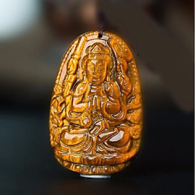 Mặt dây chuyền phật bản mệnh 12 con giáp đá mắt hổ 5A