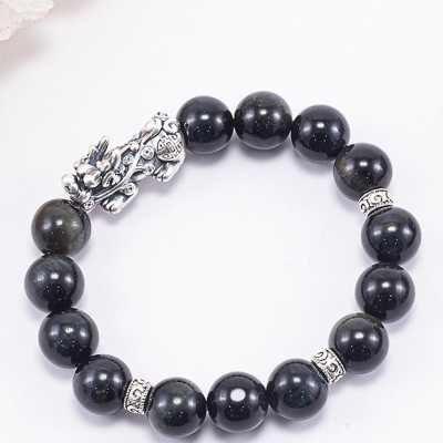 Vòng tay đá thiên nhiên phối tỳ hưu bạc - Ngọc Quý Gemstones