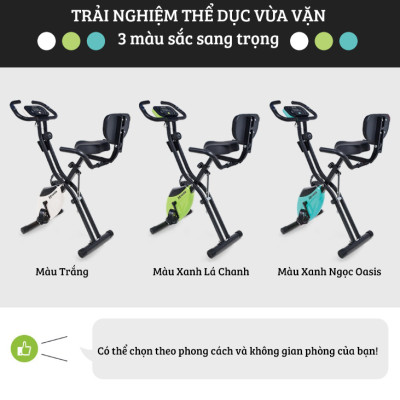 Xe đạp thể thao tại nhà gấp gọn 10 cấp độ kháng lực cảm biến nhịp tim hoạt động êm ái tải trọng 120kg