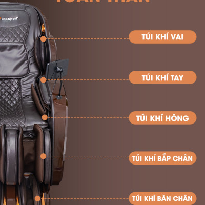 Ghế Massage Toàn Thân Lifesport LS-750, Ghế Massage Công Nghệ Bậc Nhất Kết Hợp Với Các Chất Liệu Cao Cấp BH 6 Năm