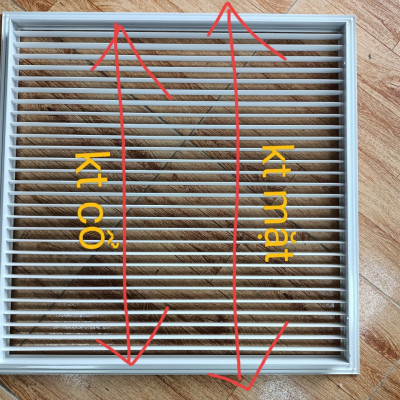 Cửa gió nhôm 450x450 nan bầu dục, miệng gió điều hòa âm trần nhôm