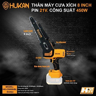 MÁY CƯA XÍCH 450W 8 INCH HK-CS008IBL HUKAN  ( 2PIN + 1 SẠC ) - HÀNG CHÍNH HÃNG