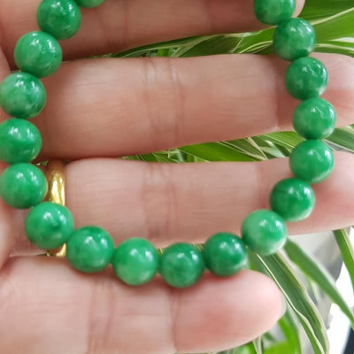 Vòng tay chuỗi đá cẩm thạch xanh ngọc tươi size nhỏ 8mm 22 hạt Màu xanh lá tươi nữ mệnh mộc hỏa thủy đeo may mắn tốt  sức khỏe công việc hanh thông hy vọng tốt đẹp Món quà tặng ý nghĩa cho chính mình & người thân ạ