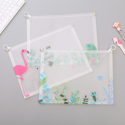 Bộ 2 túi đựng tệp A4 zip chống nước xinh xắn tiện dụng