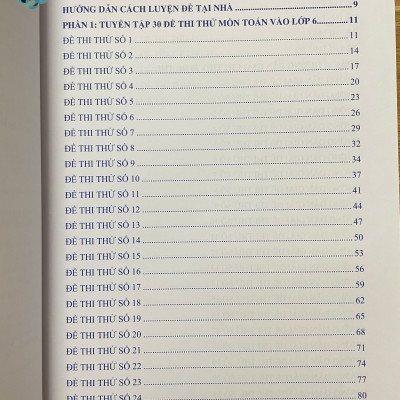 Sách 30 Đề Toán luyện thi vào lớp 6