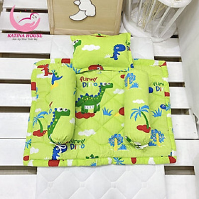 Bộ nệm cho bé sơ sinh Katina House, vải Cotton TL mềm mát, thấm hút tốt, họa tiết gần gũi