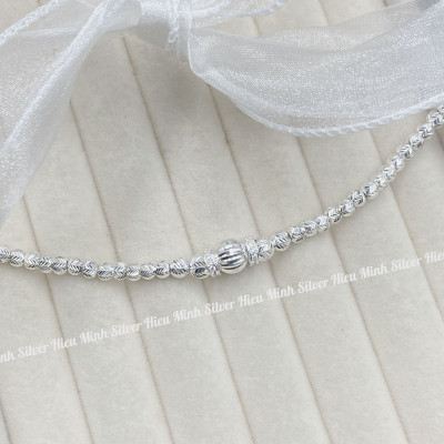 Lắc Tay Nữ Bạc Ta Dây Bi Tròn BẠC HIỂU MINH LTU636