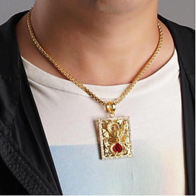 Dây chuyền nam mặt vuông mạ vàng 24k EK729CN