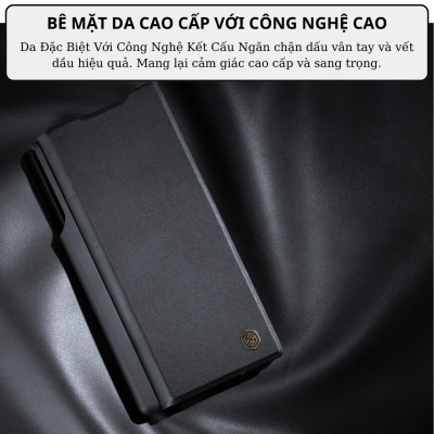 Case bao da chống sốc cho Samsung Galaxy Z Fold 6 trang bị nắp bảo vệ Camera và ngăn đựng S-Pen và khe nhét thẻ card hiệu Nillkin Qin Pro (chất liệu da cao cấp, thiết kế thời trang cá tính) - Hàng nhập khẩu