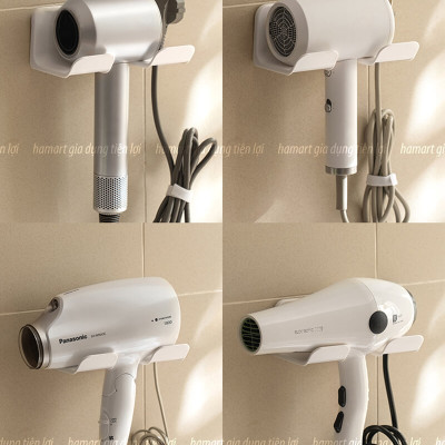 Giá Đỡ Treo Máy Sấy Tóc Dán Tường Hamart Lỗ Móc Đầu Cắm Chống Rối Dây Sấy Tóc Rảnh Tay Tiện Lợi