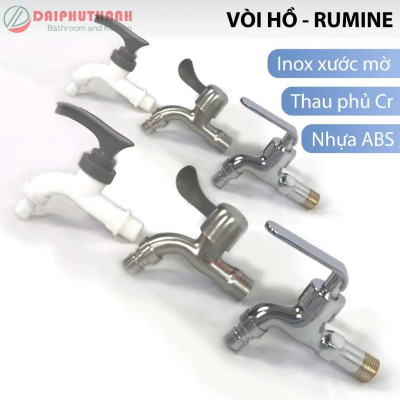 Vòi Hồ Vòi Xả Nước Rumine Gắn Tường - Nhiều mẫu, nhiều chất liệu Inox, thau, nhựa,..