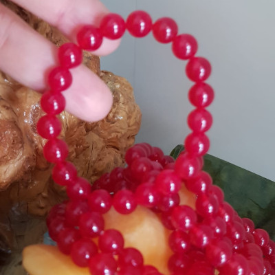 Vòng tay nữ đá mã não đỏ hạt 8mm tươi đậm bóng đẹp Nữ mệnh hỏa mệnh thổ đeo đẹp xinh xinh tay Vòng màu này Nữ lớn nhỏ bé đeo được hết đeo vòng đỏ cho may mắn cả năm xinh đẹp tay ạ