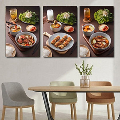 Tranh treo tường tráng gương trang trí quá bún chả Hà Nội (tặng kèn đinh treo)