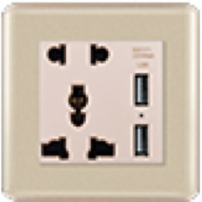 Ổ cắm điện đa năng 5 lỗ âm tường + 2 cổng USB kiểu vuông
