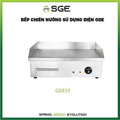 Bếp Chiên Nướng Sử Dụng Điện GDE55. Giá Cả Phải Chăng, Phù Hợp Với Các Quán Ăn, Nhà Hàng Hay Doanh Nghiệp Vừa Và Nhỏ. Có Thể Nướng Thịt, Làm Hamberger, Các Món Xào. Hàng Nhập Khẩu Chính Hãng SGE Thailand