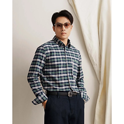 Áo sơ mi caro nam vải flannel. Fitted - ROUTINE 10F25SHL001