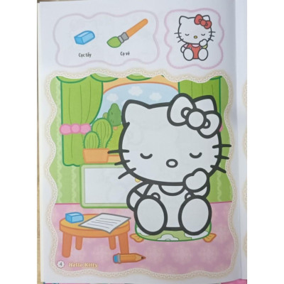Sách - Bé Tô Màu Hello Kitty - Đồ Dùng Học Tập - Tặng Kèm Sticker Xinh Xắn - Minh Thắng